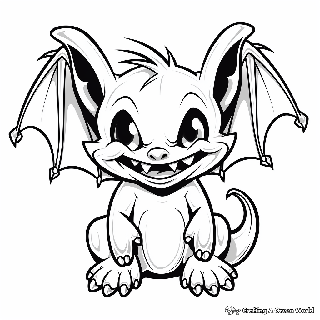 Spooky Halloween Bat Coloring Pages 2