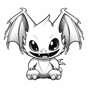 Spooky Halloween Bat Coloring Pages 3
