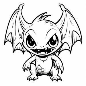 Spooky Halloween Bat Coloring Pages 4