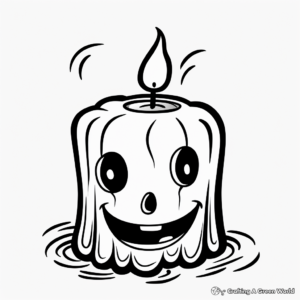 Spooky Halloween Candle Coloring Pages 1