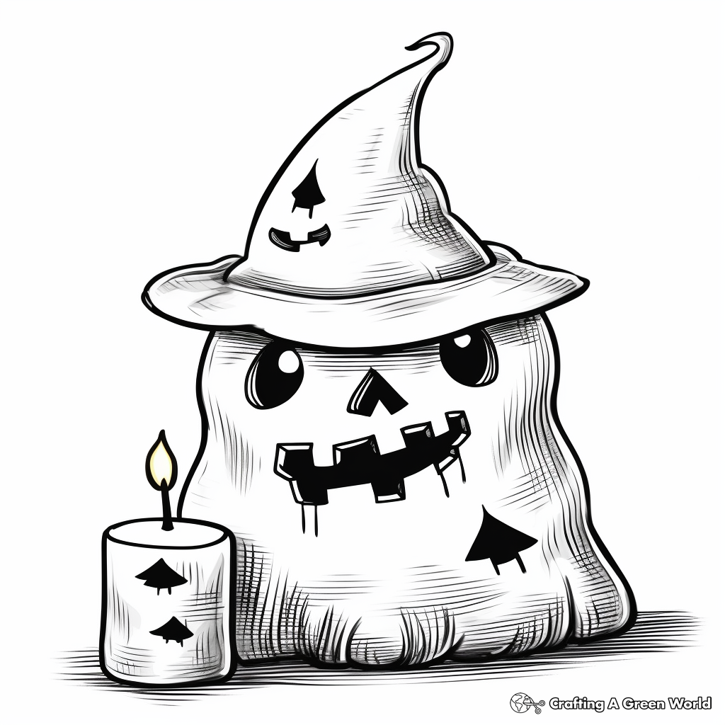 Spooky Halloween Candle Coloring Pages 2