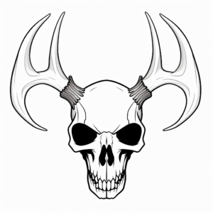 Spooky Halloween Deer Skull Coloring Pages 1