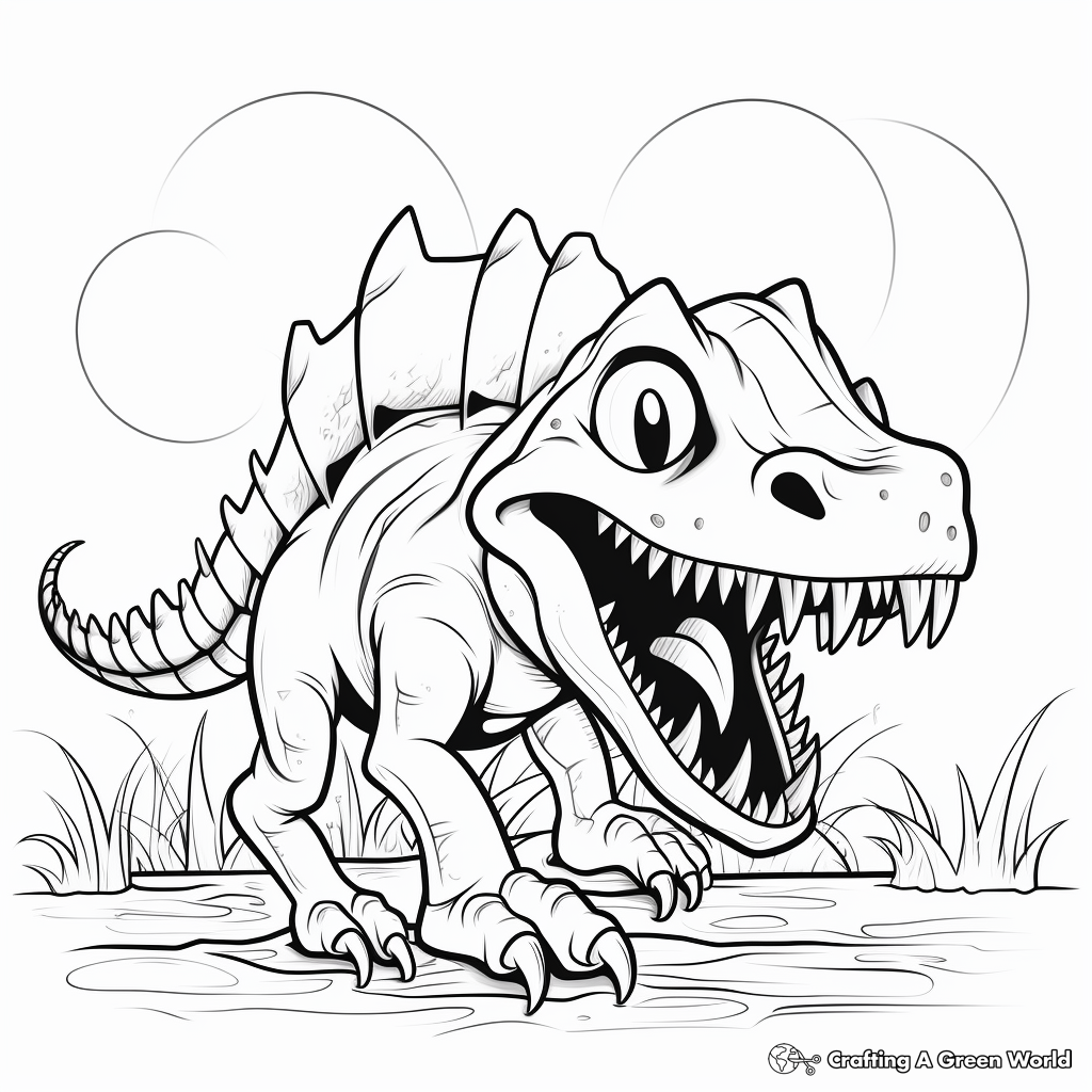 Spooky Spinosaurus Coloring Pages 2