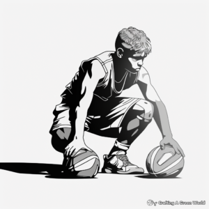 Sports Player Shadows Coloring Pages 1