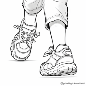 Sports Players Feet and Toes Action Coloring Pages 3