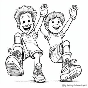 Sports Players Feet and Toes Action Coloring Pages 4