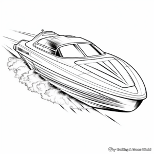 Sports Powerboat Coloring Pages for Children 1