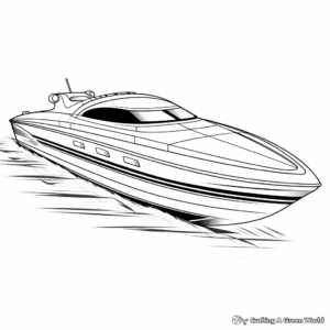 Sports Powerboat Coloring Pages for Children 2