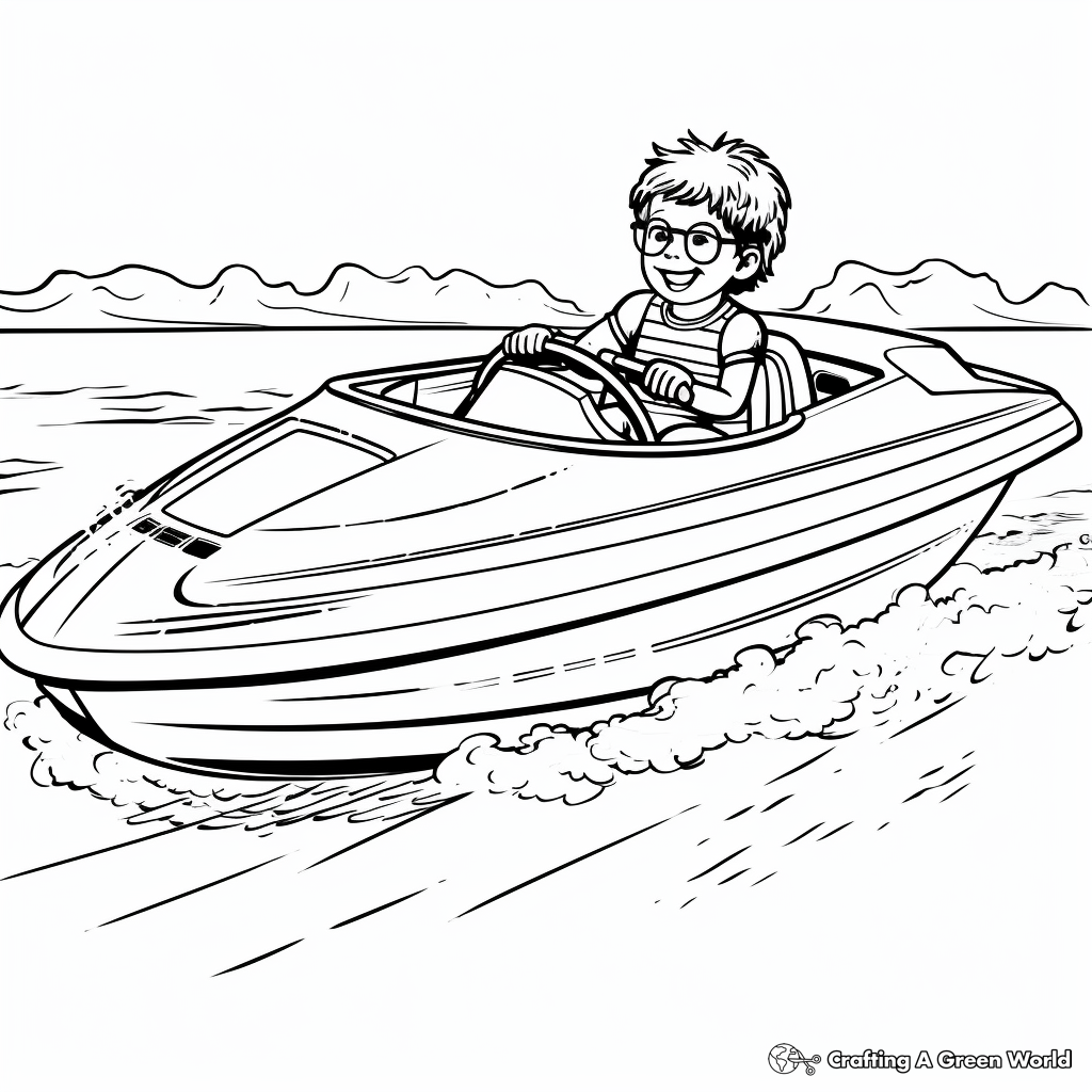 Sports Powerboat Coloring Pages for Children 4
