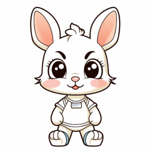 Sporty Kawaii Bunny Coloring Pages 2