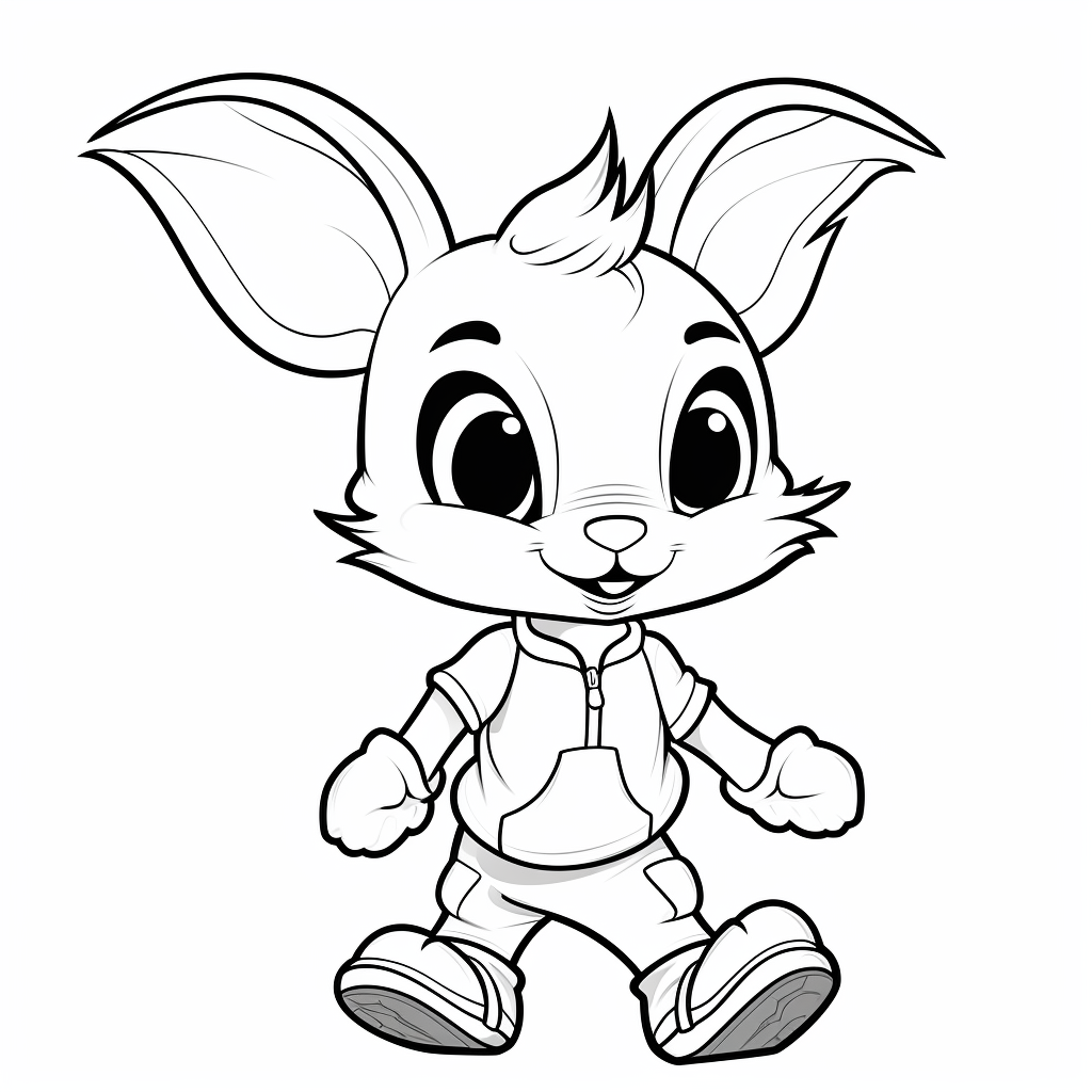 Sporty Kawaii Bunny Coloring Pages 4