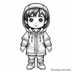 Sporty Raincoat Coloring Pages for Sports Fans 1
