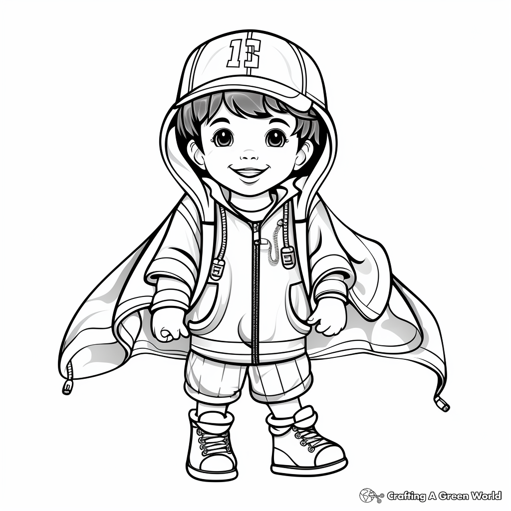 Sporty Raincoat Coloring Pages for Sports Fans 4