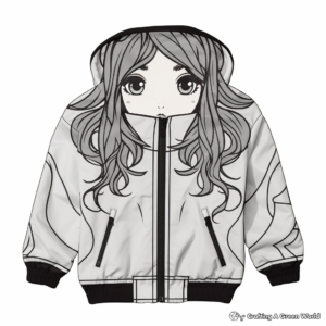 Sporty Windbreaker Jacket Coloring Pages 1