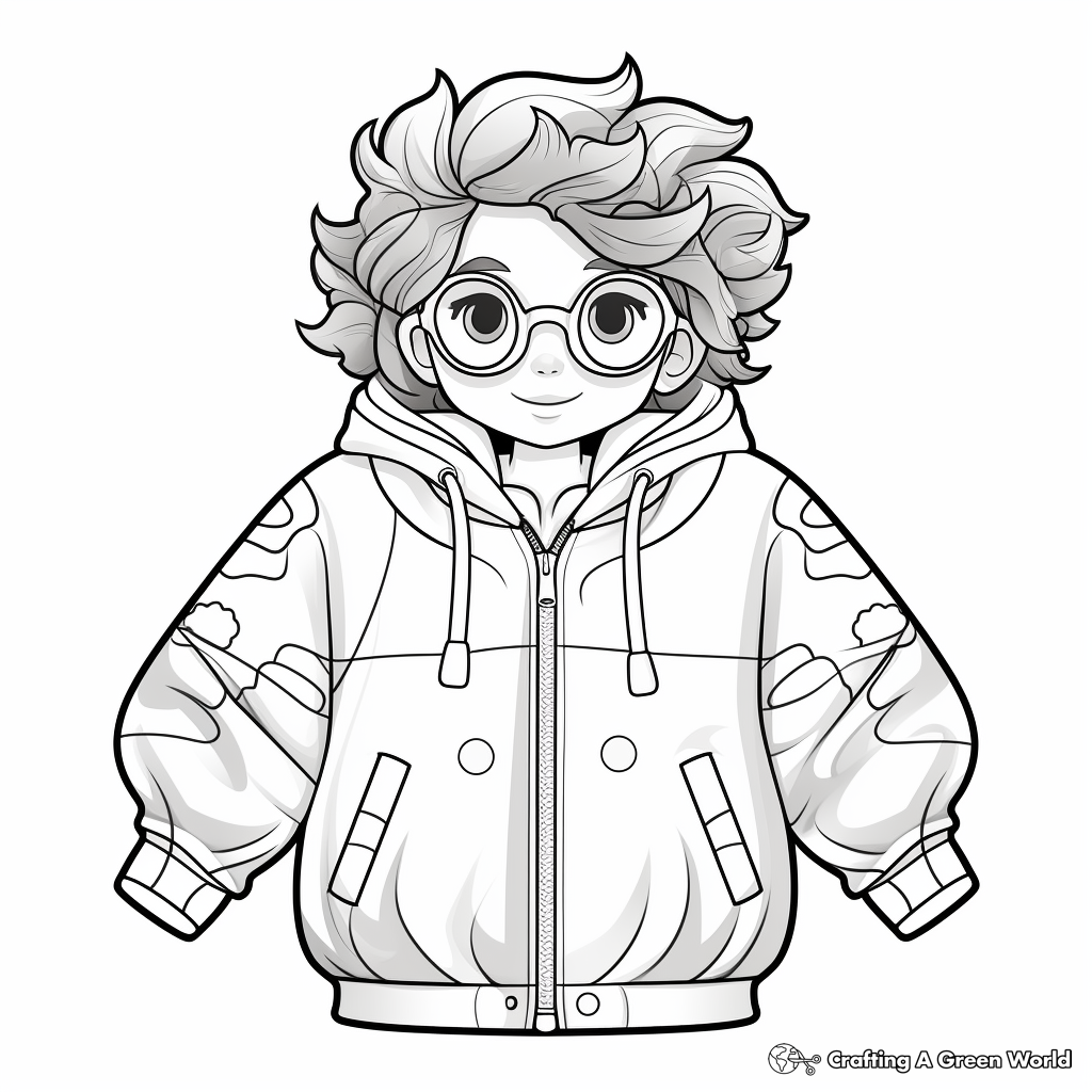 Sporty Windbreaker Jacket Coloring Pages 3