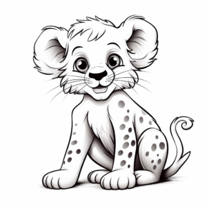 Spot the Cartoon Cheetah Coloring Pages 1