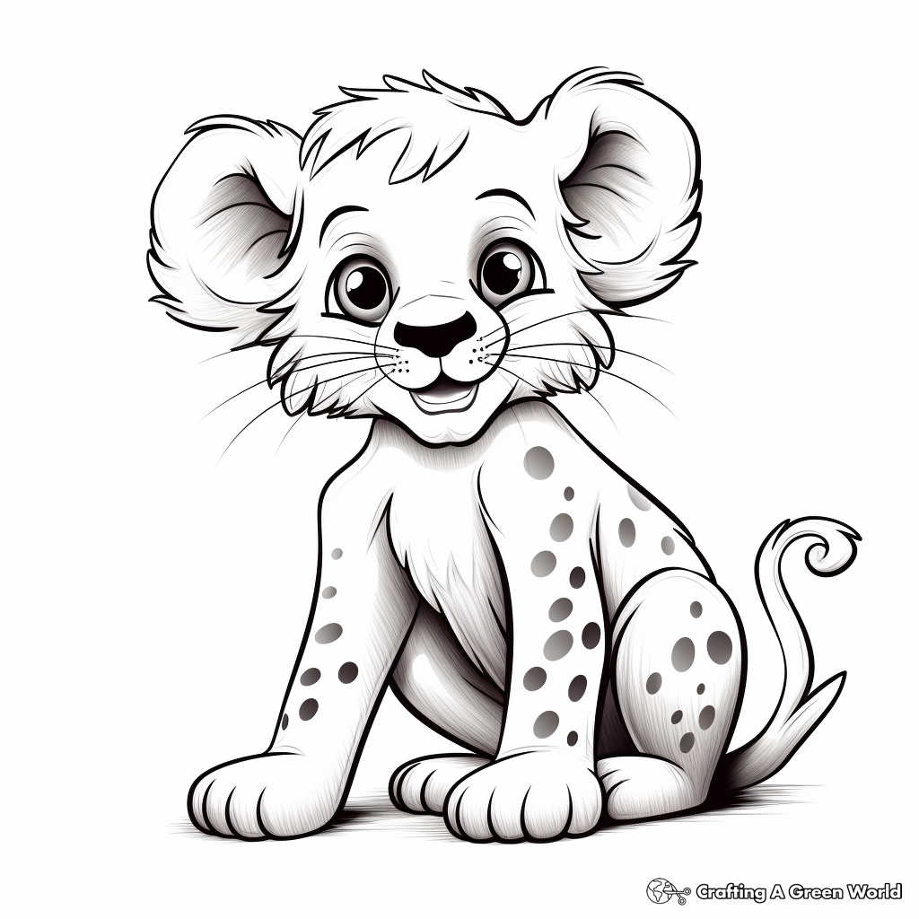 Spot the Cartoon Cheetah Coloring Pages 1