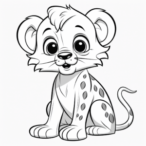 Spot the Cartoon Cheetah Coloring Pages 4
