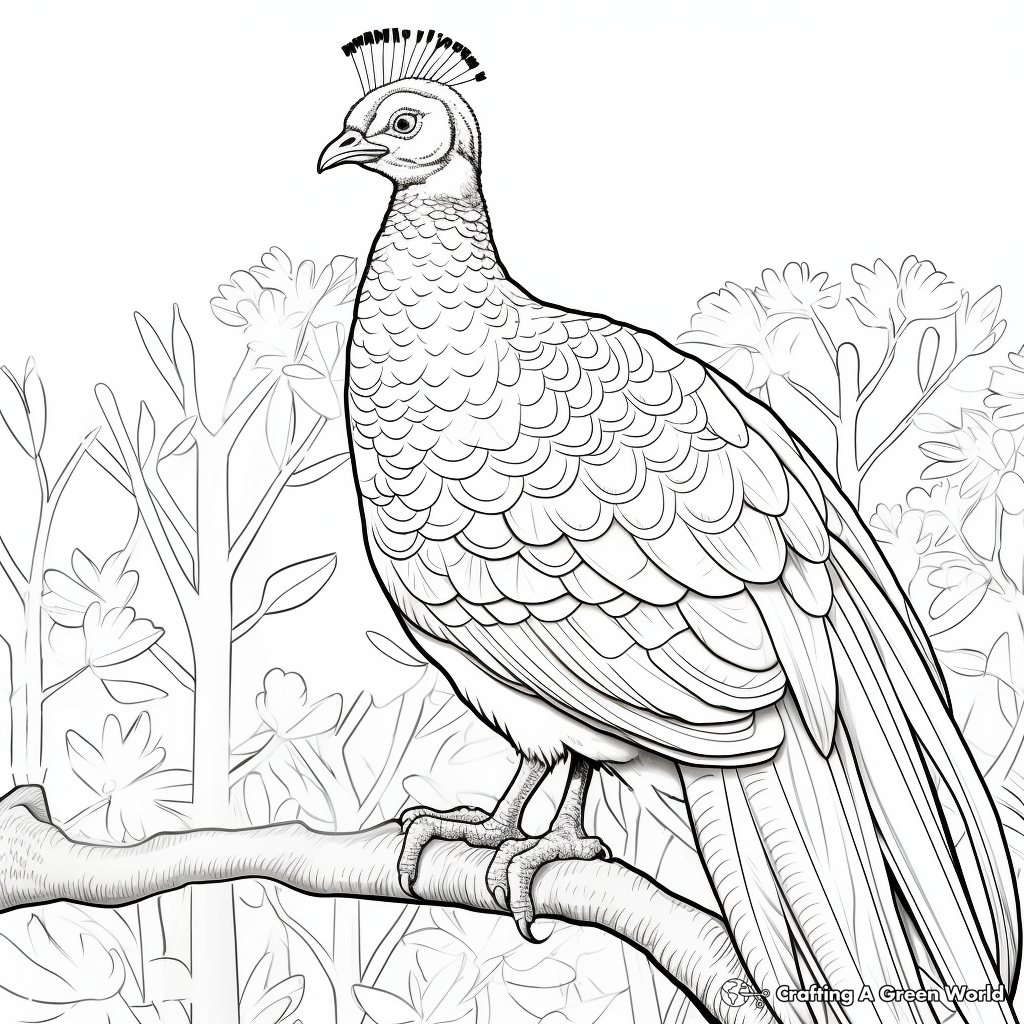 Spotlight on Bornean Peacock-Pheasant Coloring Pages 4