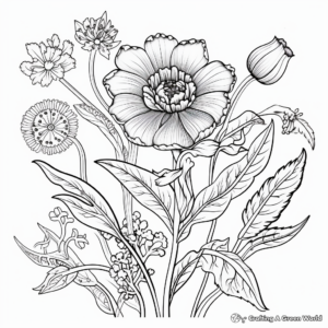 Spring Bloom: Intricate Tulip Coloring Pages 3