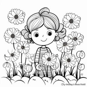 Spring Flowers Coloring Pages 1