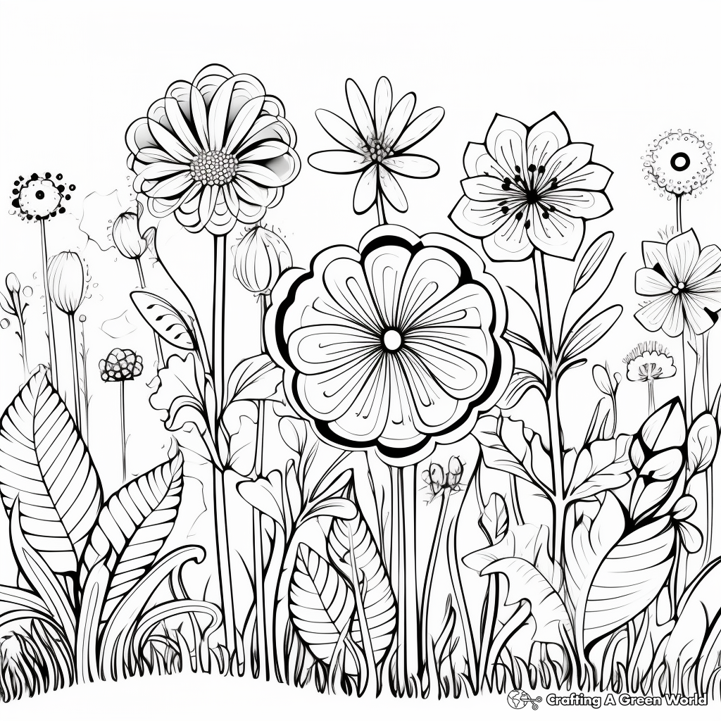 Spring Flowers Coloring Pages 4