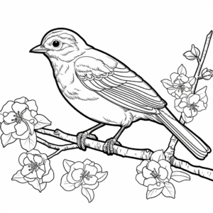 Springtime Robin Coloring Pages 2