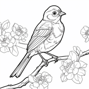 Springtime Robin Coloring Pages 3