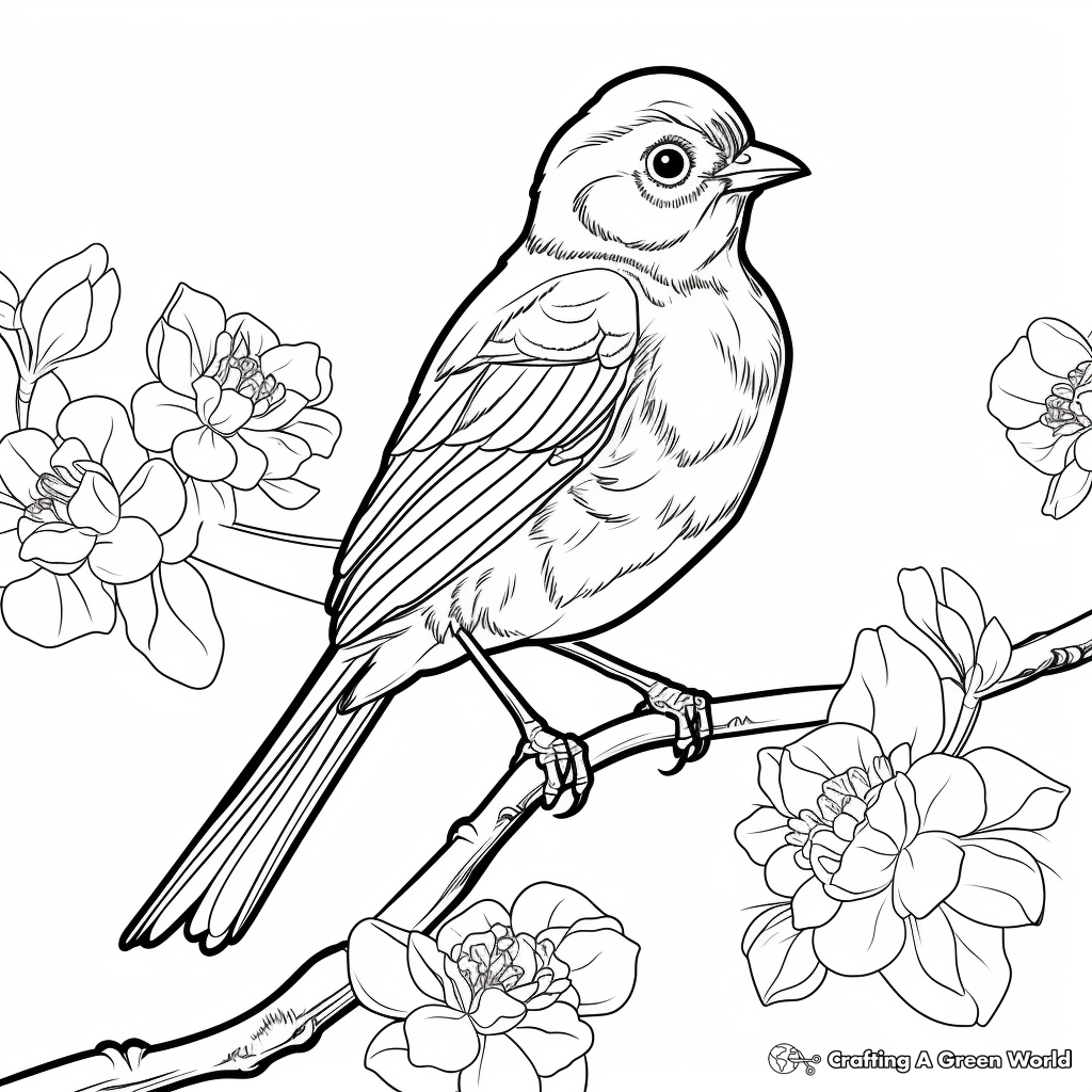 Springtime Robin Coloring Pages 3