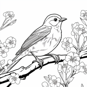 Springtime Robin Coloring Pages 4