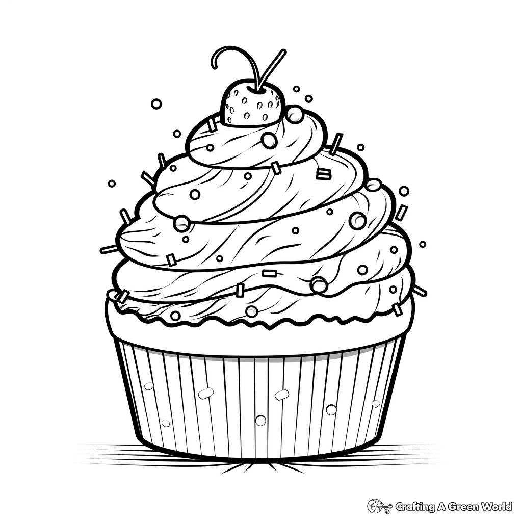 Sprinkle Decorated Ice Cream Coloring Pages 4