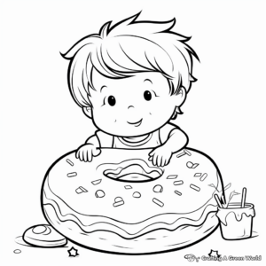 Sprinkle Donut Coloring Pages for Kids 2