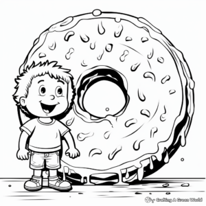 Sprinkle Donut Coloring Pages for Kids 3