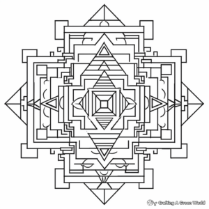 Sri Yantra Geometry Coloring Pages for Enlightenment 1