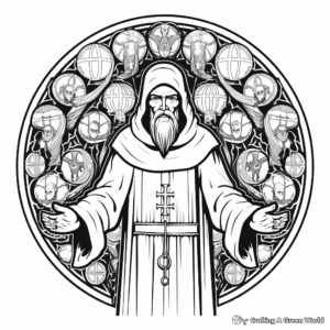 St. Benedict Coloring Page: Guardian Against Evil 1