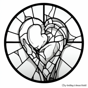 Stained Glass Inspired Broken Heart Coloring Pages 3