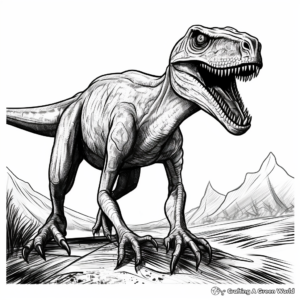 Stalking Theropods: Utahraptor Coloring Pages 2