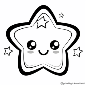 Star-Shape Cookie Coloring Pages for Young Artists 1