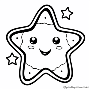 Star-Shape Cookie Coloring Pages for Young Artists 3