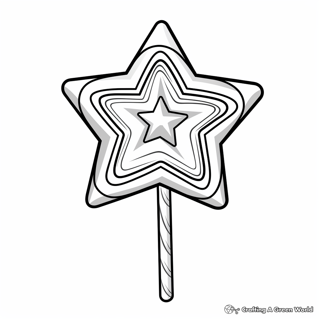 Star-shaped Lollipop Coloring Pages for Kids 2