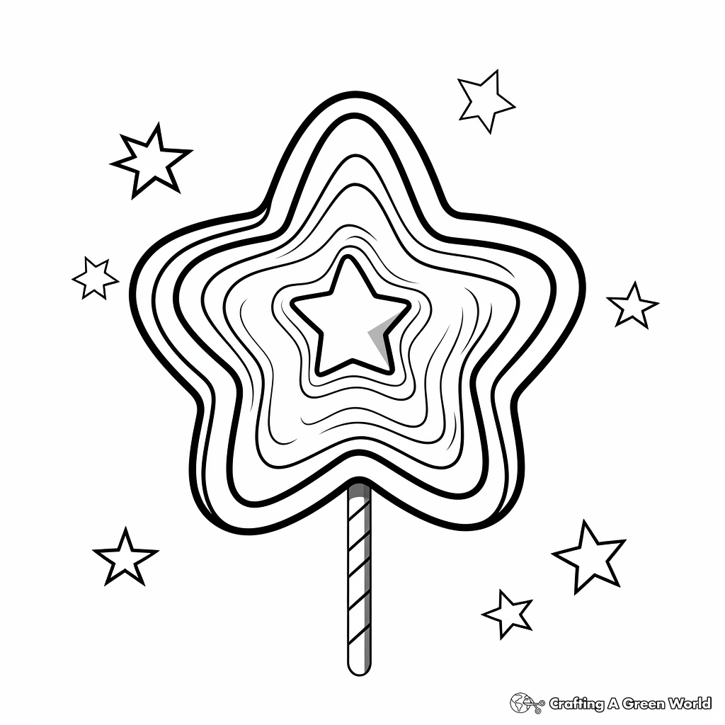 Star-shaped Lollipop Coloring Pages for Kids 4