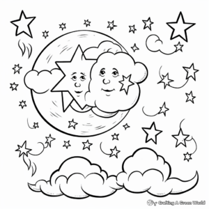 Starry Night Sky Coloring Pages 3