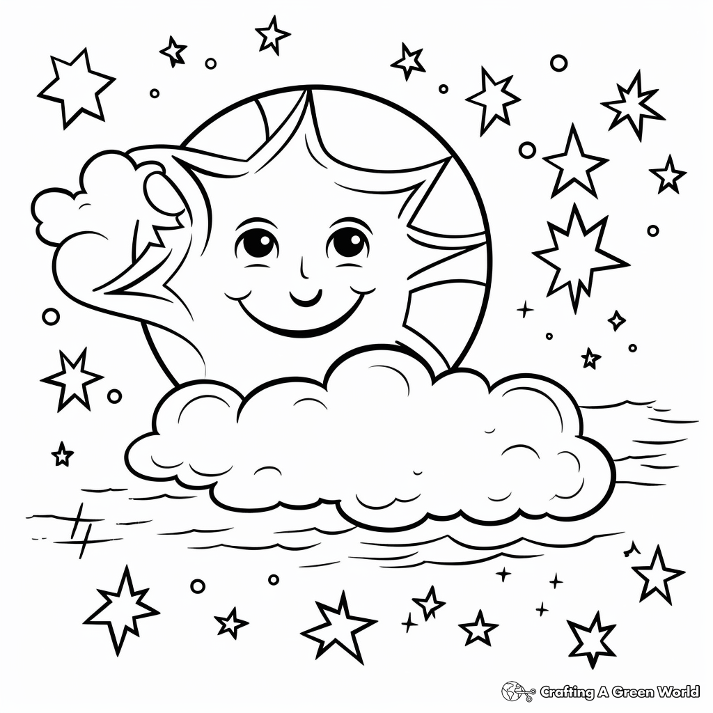 Starry Night Sky Coloring Pages 4