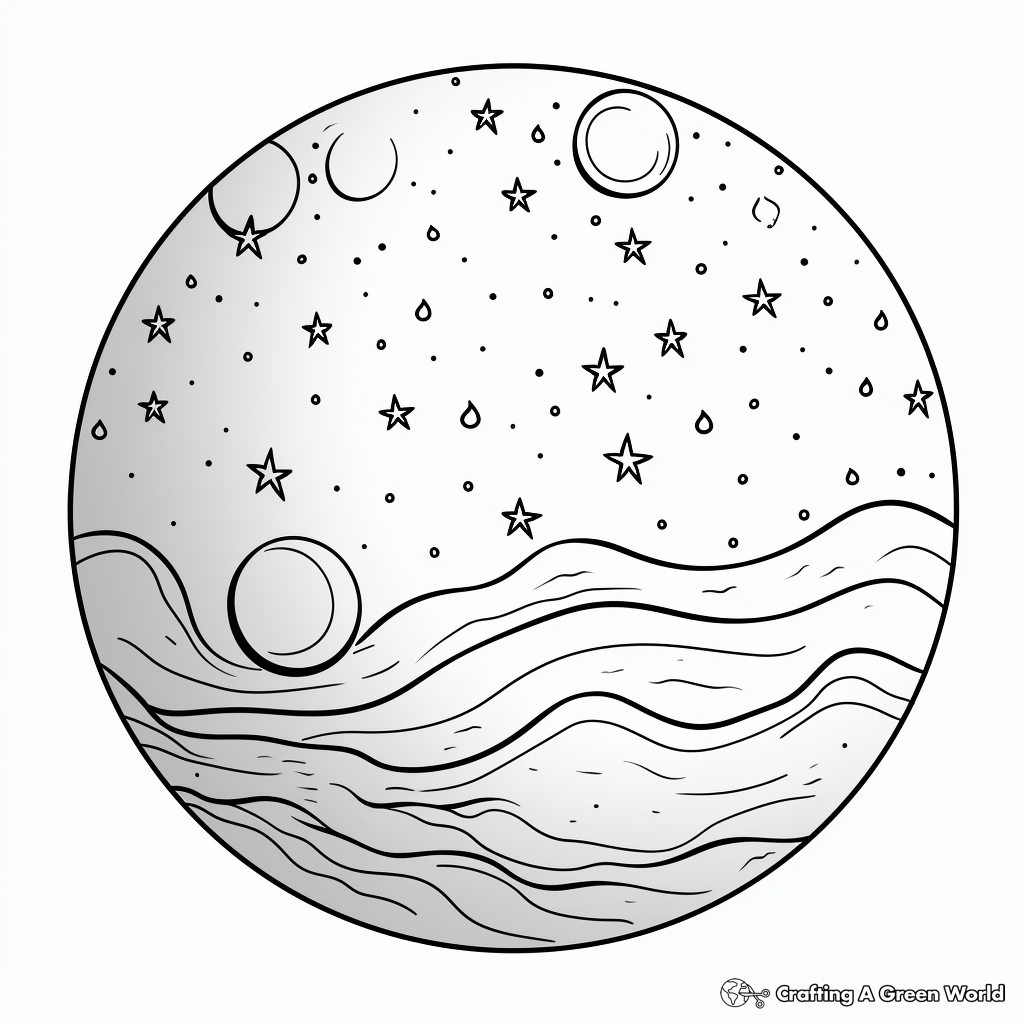 Starry Night Sky Sphere Coloring Pages 1