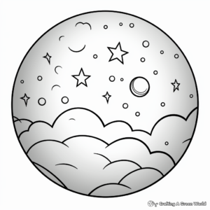 Starry Night Sky Sphere Coloring Pages 3