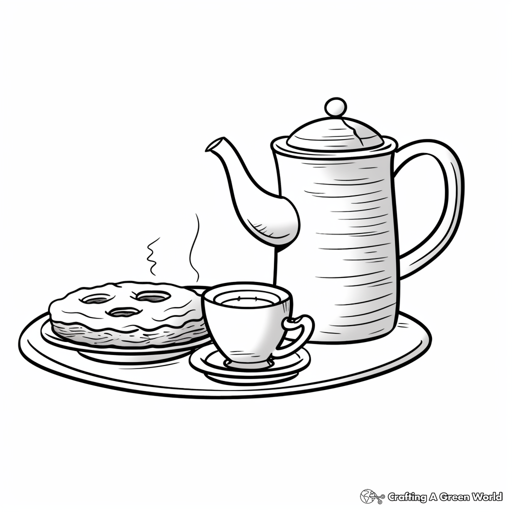 Steaming Coffee Pot Coloring Pages 1