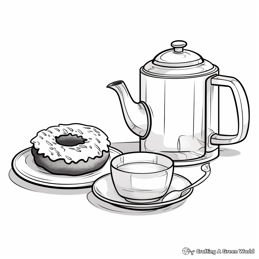 Steaming Coffee Pot Coloring Pages 2
