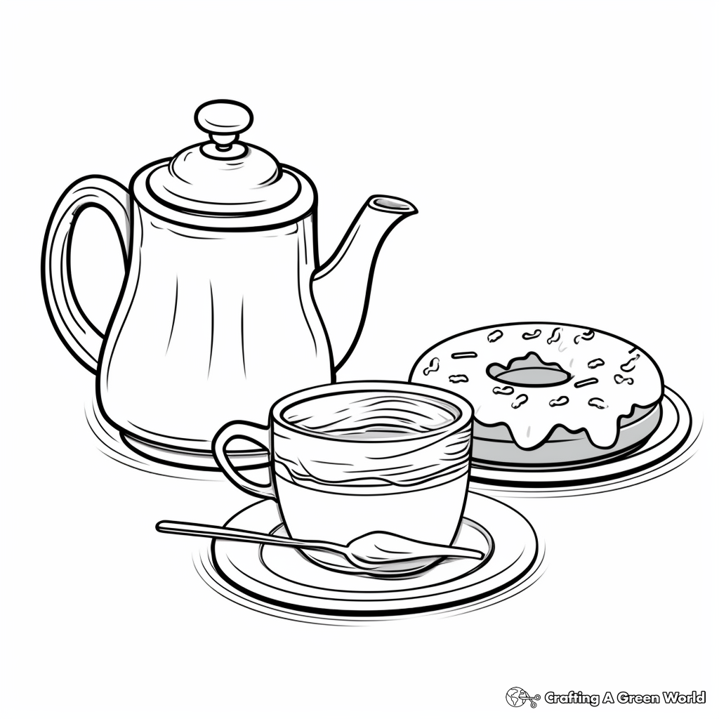 Steaming Coffee Pot Coloring Pages 4