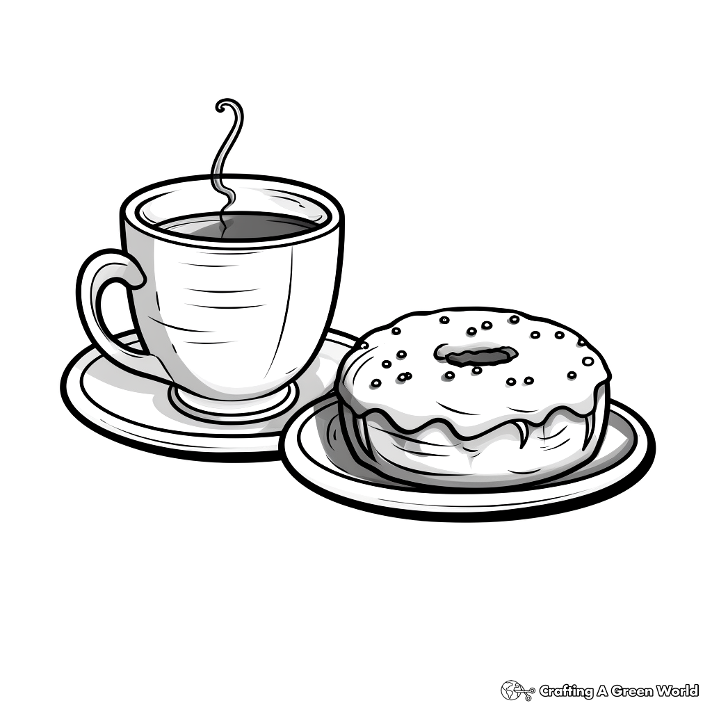 Steamy Coffee Cup Coloring Pages 3