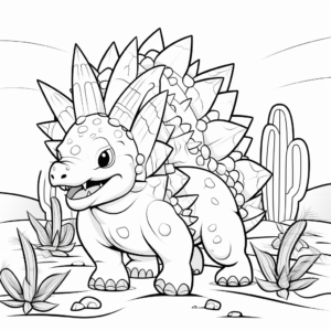 Stegosaurus Adventure Coloring Pages 4